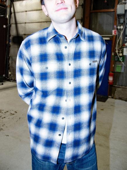 Nudie Jeans Julian Worker Cotton Shirt, Blue - view 2, Blue
