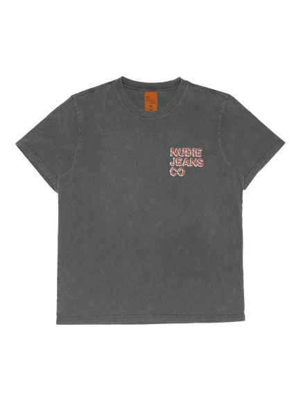 Nudie Jeans Roy Cotton Crew Neck T-Shirt, Antracite, Antracite