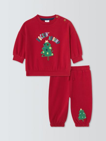 John Lewis Baby Rockin' Around Sweater & Joggers Set, Navy, Navy