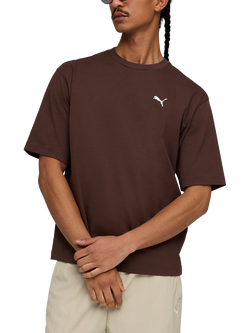 PUMA Wardrobe Essentials Boxy T-Shirt, Chocolate Brown