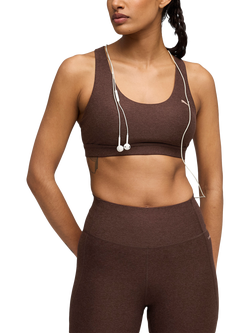PUMA Women's CLOUDSPUN dryCELL Adjustable Sports Bra, Brown