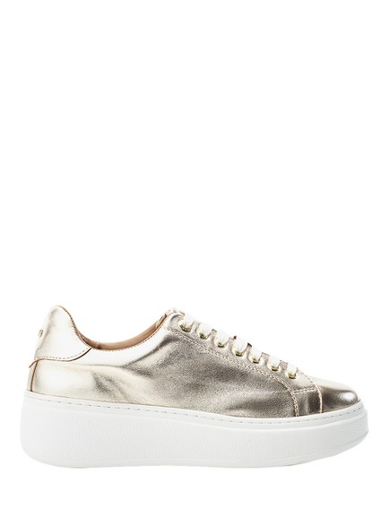 Moda in Pelle Cherrie Leather Trainers, Gold