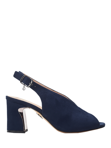 Moda in Pelle Love Alcantara Block Heel Slingback Sandals, Navy