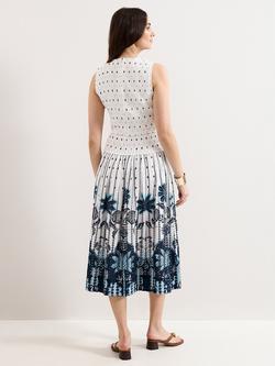 Phase Eight Chiara Sleeveless Abstract Midi Dress, White - view 2, White