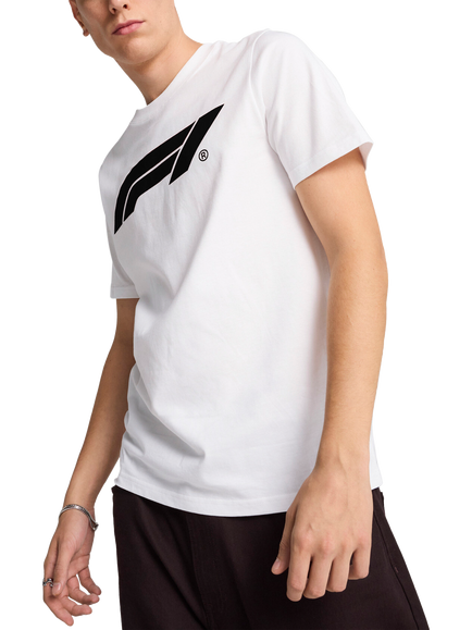 PUMA Cat Print F1 Logo T-Shirt, Puma Black, Puma White