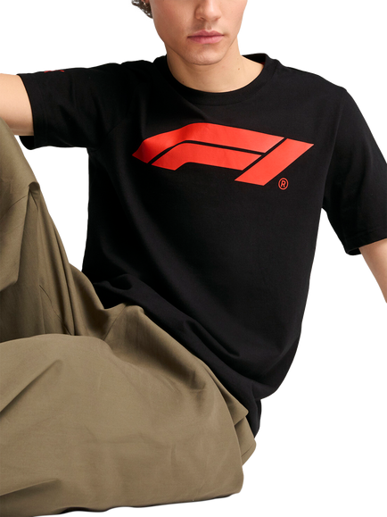 PUMA Cat Print F1 Logo T-Shirt, Puma Black, Puma Black