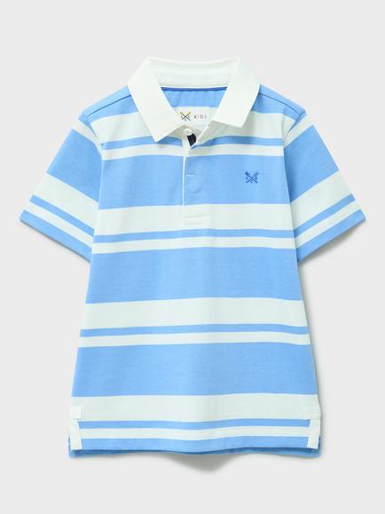 Crew Clothing Kids' Short Sleeve Rugby Shirt, White, White