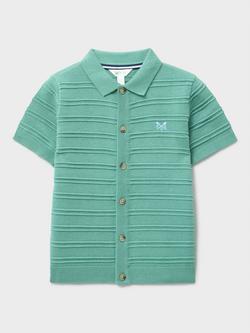 Crew Clothing Kids' Jacquard Knitted Polo Shirt, Light Green, Light Green