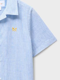 Crew Clothing Kids'  Linen Blend Resort Shirt - view 2, Light Blue