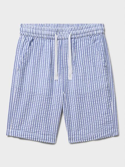 Crew Clothing Kids' Striped Seersucker Shorts, Light Blue