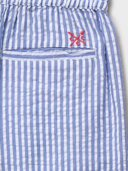 Crew Clothing Kids' Striped Seersucker Shorts - view 2, Light Blue