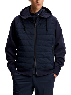 J.Lindeberg Mijo Hybrid Cotton Blend Hoodie, Navy