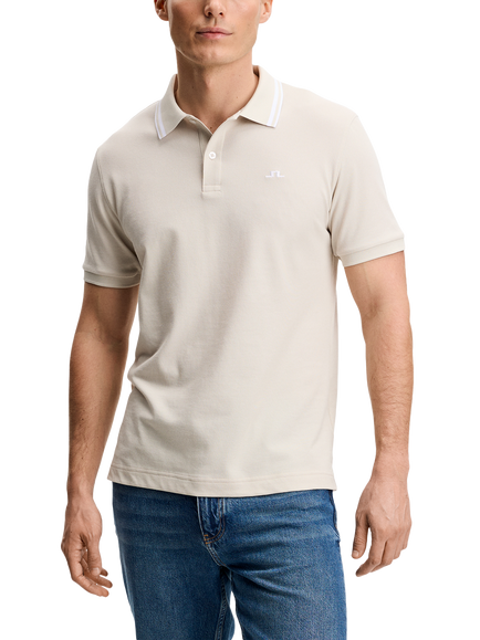 J.Lindeberg Joey Cotton Blend Regular Fit Short Sleeve Polo Shirt, Moonbeam