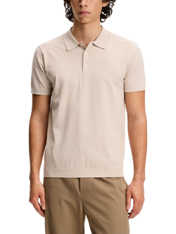 J.Lindeberg Ridge Regular Fit Short Sleeve Polo Shirt, Moonbeam