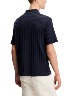 J.Lindeberg Simon Cotton Regular Fit Short Sleeve Stripe Polo Shirt, Navy - view 2, Navy