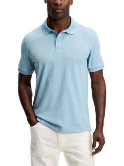 J.Lindeberg Verse Cotton Blend Regular Fit Short Sleeve Polo Shirt, Forget Me Not