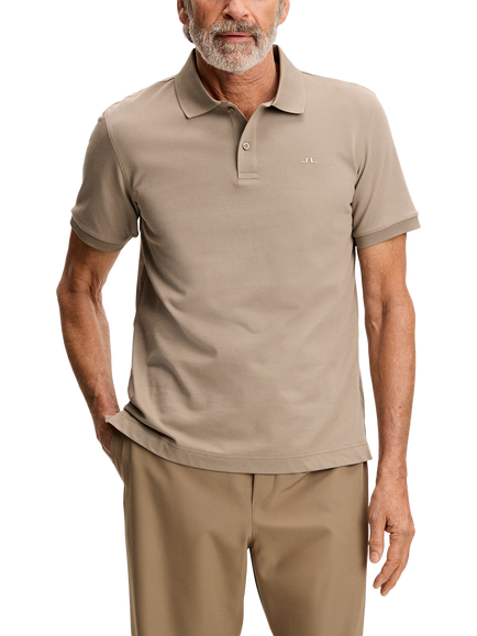 J.Lindeberg Verse Cotton Blend Regular Fit Short Sleeve Polo Shirt, Brindle