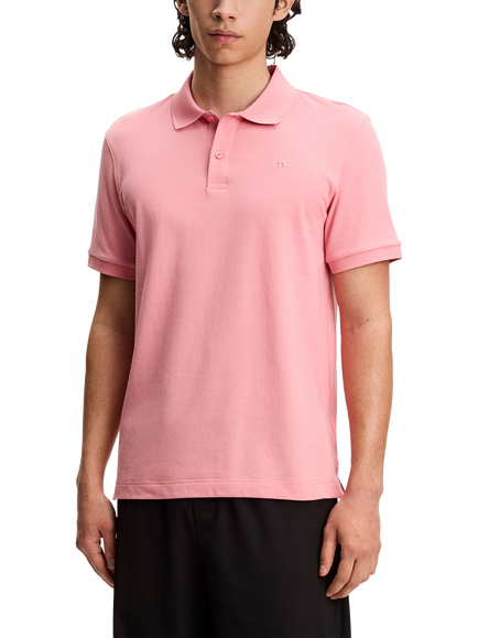 J.Lindeberg Verse Cotton Blend Regular Fit Short Sleeve Polo Shirt, Flamingo Plume