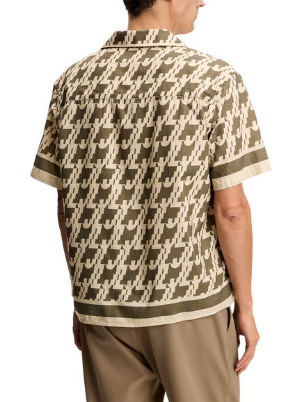J.Lindeberg Ellis Cotton Blend Regular Fit Contrast Border Resort Shirt, Multi - view 2, Multi
