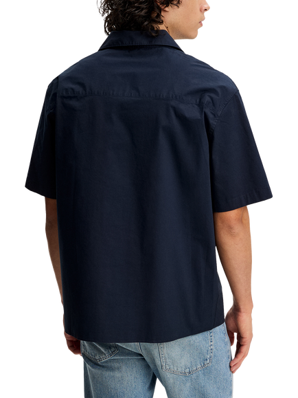 J.Lindeberg Ellis Cotton Blend Regular Fit Resort Shirt - view 2, Navy