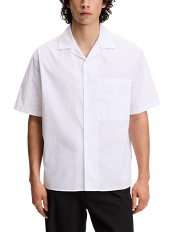 J.Lindeberg Ellis Cotton Blend Regular Fit Resort Shirt, White