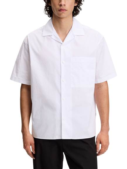 J.Lindeberg Ellis Cotton Blend Regular Fit Resort Shirt, White