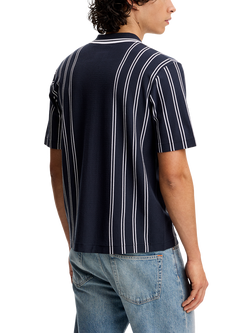 J.Lindeberg Rue Regular Fit Stripe Shirt - view 2, Navy