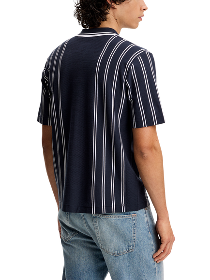 J.Lindeberg Rue Regular Fit Stripe Shirt - view 2, Navy