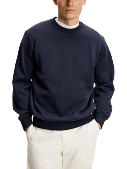 J.Lindeberg Alpha Cotton Blend Crew Neck Jumper, Navy