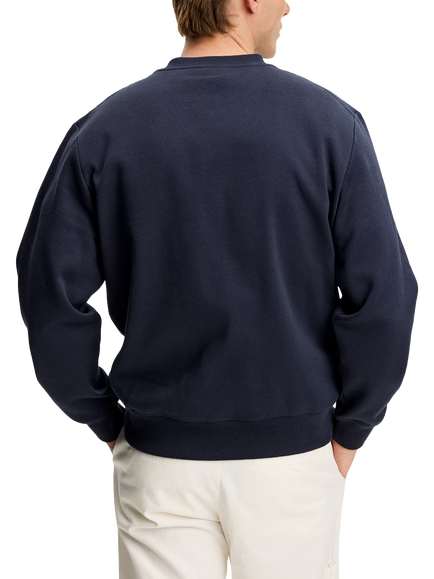 J.Lindeberg Alpha Cotton Blend Crew Neck Jumper - view 2, Navy