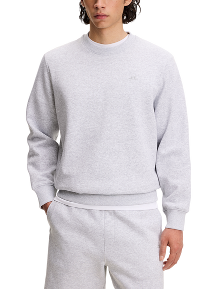 J.Lindeberg Alpha Cotton Blend Sweatshirt, Light Grey Melange, Light Grey Melange