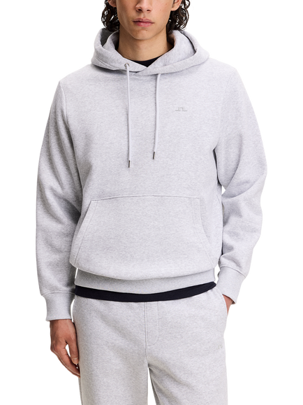J.Lindeberg Alpha Cotton Blend Hoodie, Light Grey Melange, Light Grey Melange
