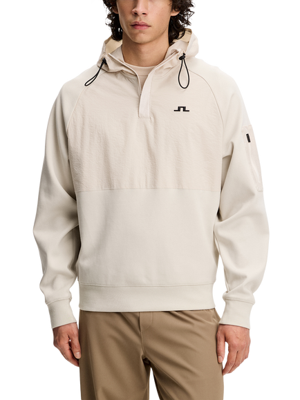 J.Lindeberg Mijo Hybrid Cotton Blend Hoodie, Moonbeam