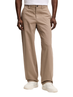 J.Lindeberg Devyn Straight Fit Cotton Rich Trousers, Brindle, Brindle