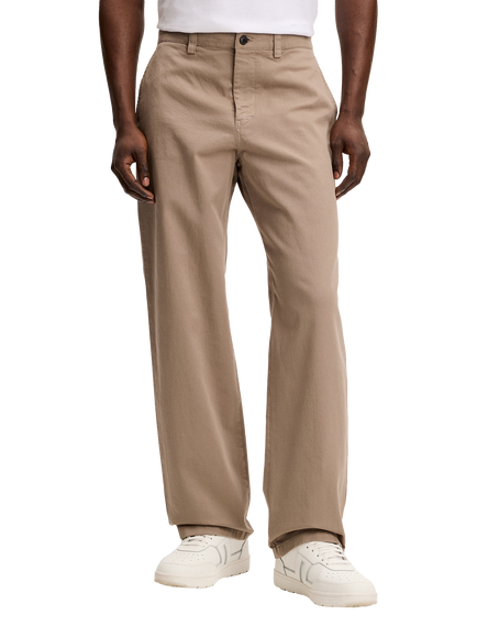 J.Lindeberg Devyn Straight Fit Cotton Rich Trousers, Brindle, Brindle