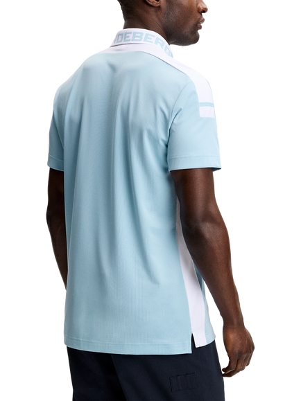 J.Lindeberg Short Sleeve Polo Shirt - view 2, Forget Me Not
