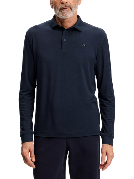 J.Lindeberg Florian Long Sleeve Polo Shirt, Navy