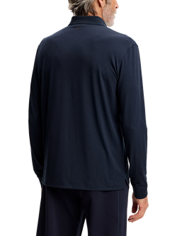 J.Lindeberg Florian Long Sleeve Polo Shirt - view 2, Navy