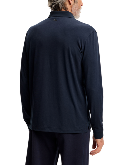 J.Lindeberg Florian Long Sleeve Polo Shirt - view 2, Navy