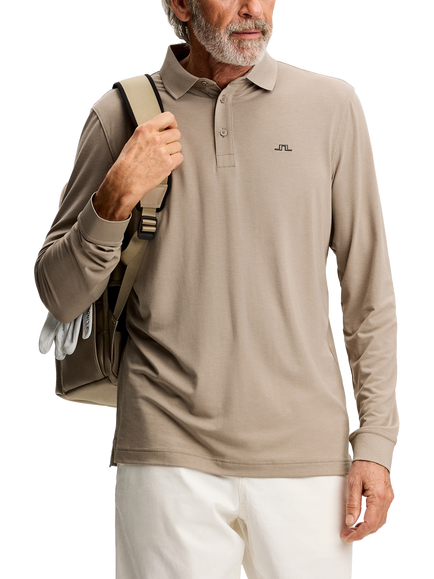 J.Lindeberg Florian Long Sleeve Polo Shirt, Brindle