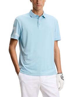 J.Lindeberg Heath Short Sleeve Polo Shirt, Forget Me Not