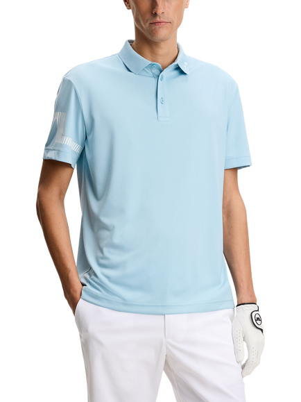J.Lindeberg Heath Short Sleeve Polo Shirt, Forget Me Not
