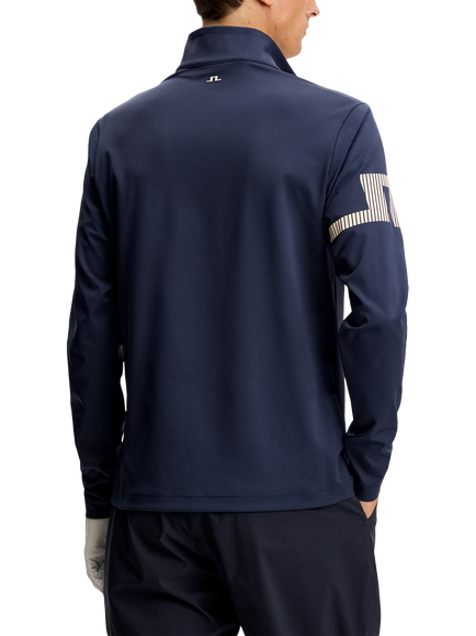 J.Lindeberg Heath Strike Zip Neck Mid Layer Top, Navy - view 2, Navy