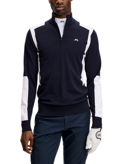 J.Lindeberg Kendrick Knitted Zip Sweater, Navy, Navy