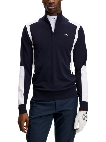 J.Lindeberg Kendrick Knitted Zip Sweater, Navy, Navy