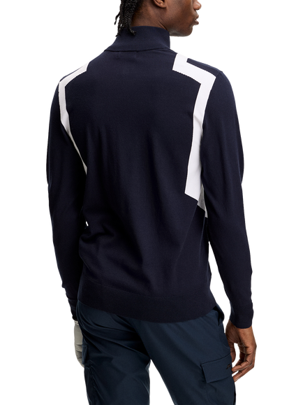J.Lindeberg Kendrick Knitted Zip Sweater, Navy - view 2, Navy