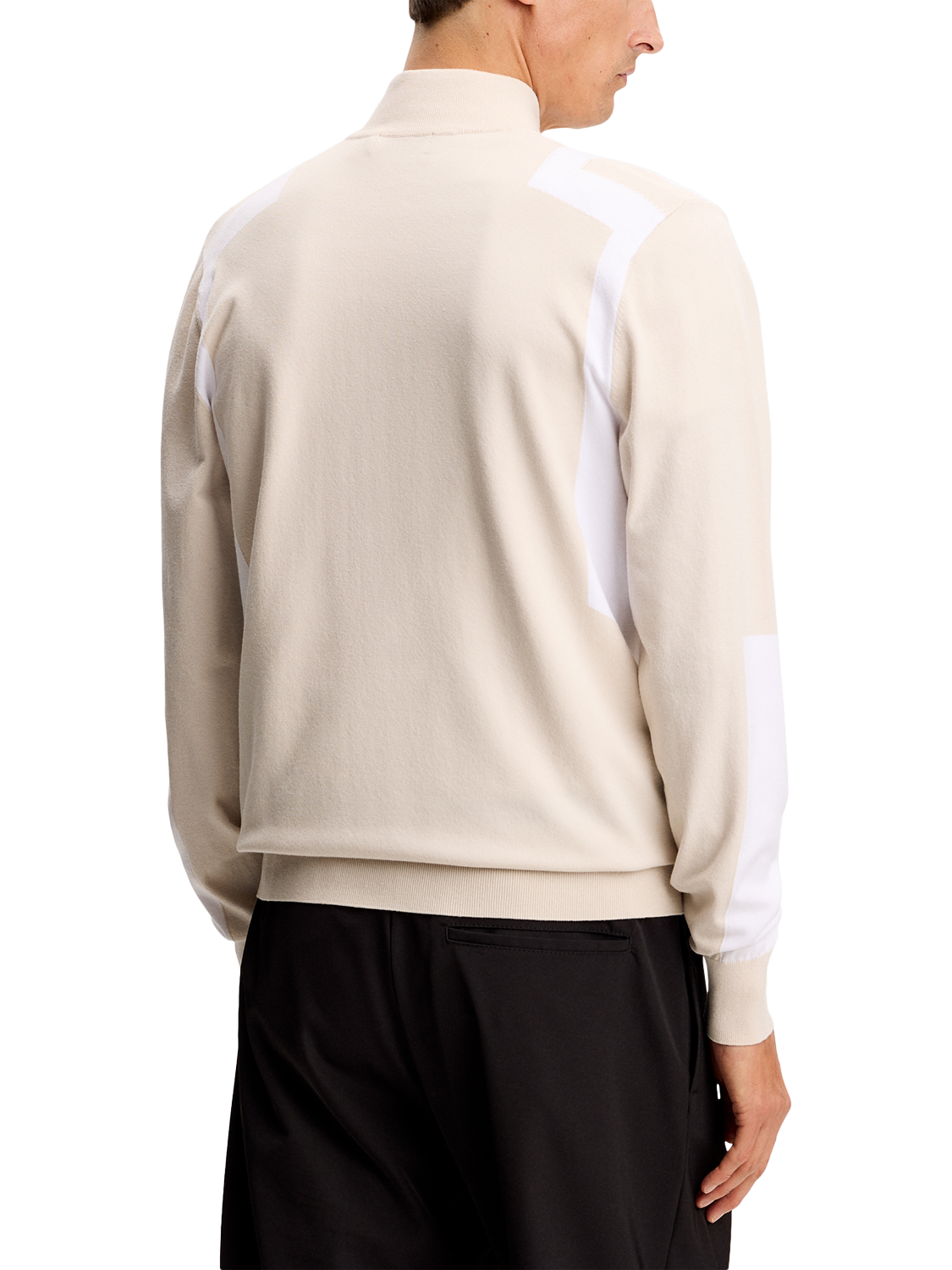 J.Lindeberg Kendrick Knitted Zip Neck Sweater, Moonbeam