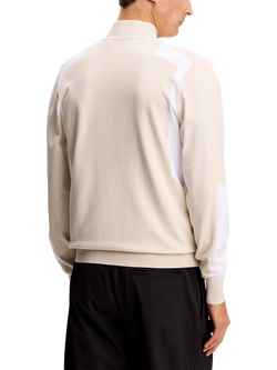 J.Lindeberg Kendrick Knitted Zip Neck Sweater, Moonbeam - view 2, Moonbeam