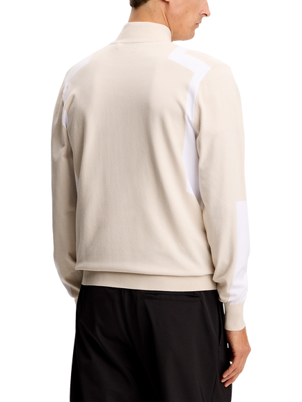 J.Lindeberg Kendrick Knitted Zip Neck Sweater, Moonbeam - view 2, Moonbeam