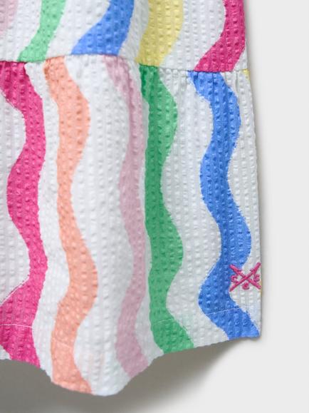 Crew Clothing Kids' Seersucker Rainbow Stripe Dress, Multi - view 2, Multi
